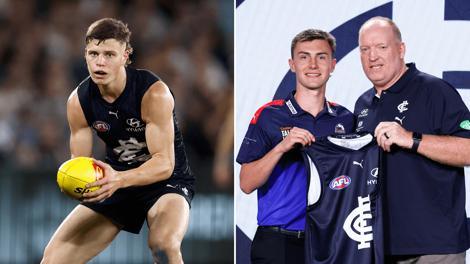 Best mates in navy blue: Jagga Smith and Cooper Lord ready to make an impact at Carlton