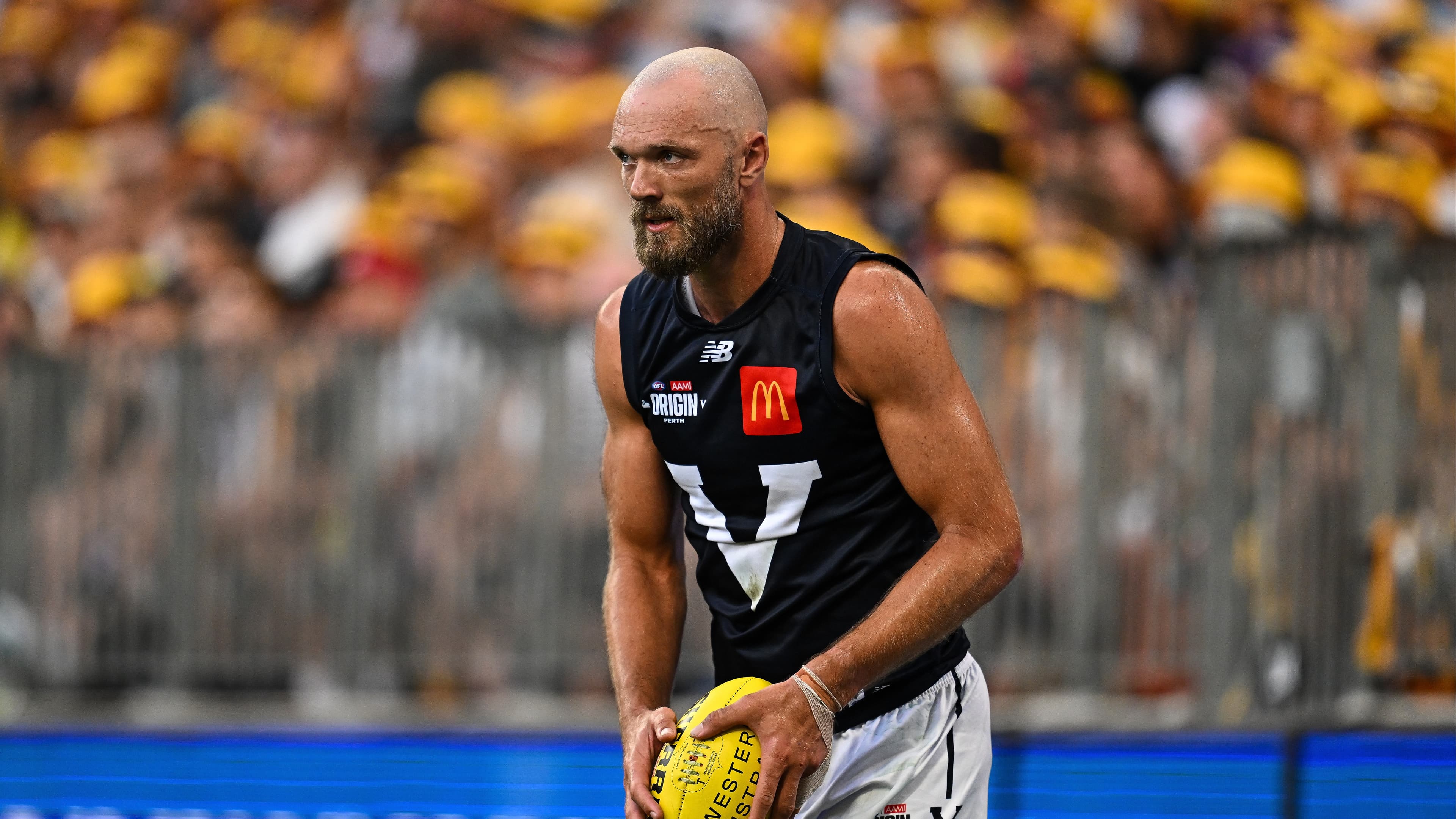 Not 100%: Veteran ruckman fighting hamstring concerns at AFL Origin