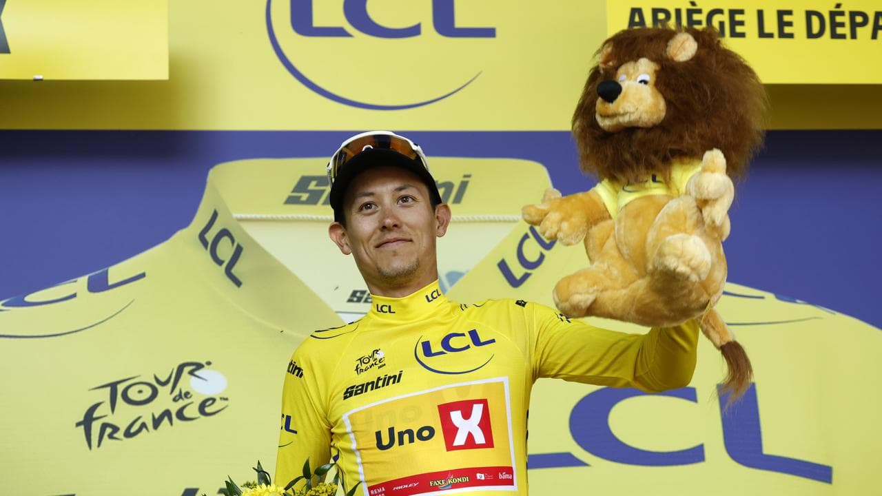 Cancer survivor claims yellow jersey in Tour de France