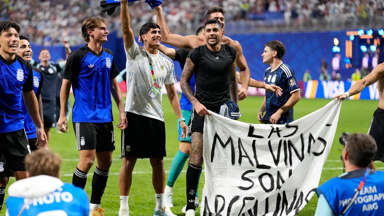 Argentina hit with World Cup scuffle and banner charges