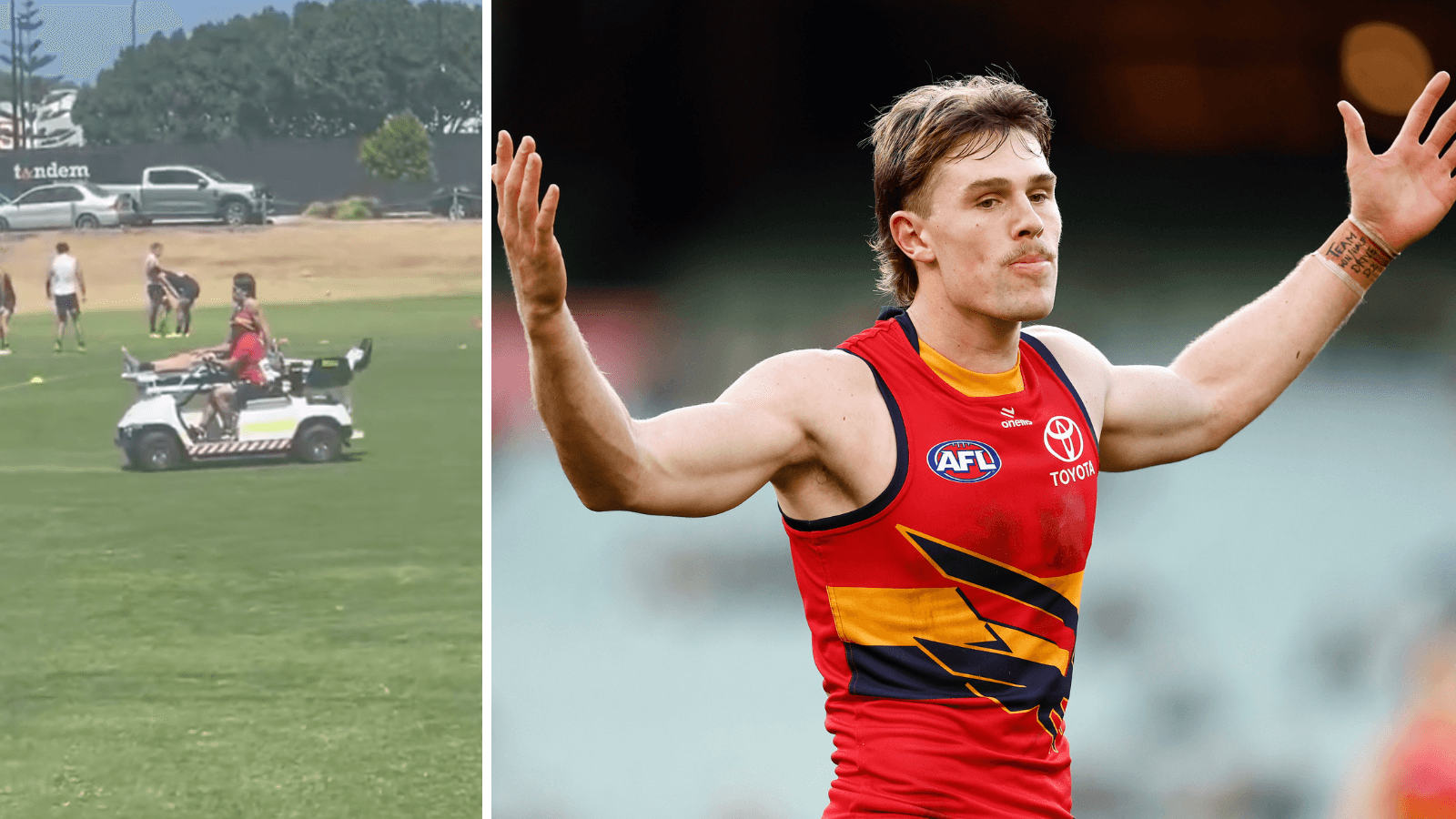 Star young Crow stretchered off with suspected knee concern