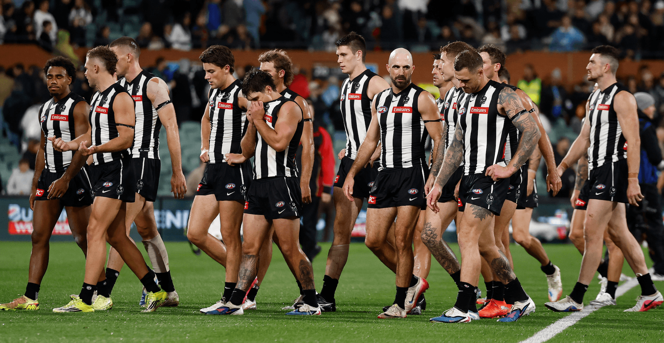 “Just holding on”: Magpies are over the cliff, says Hinkley