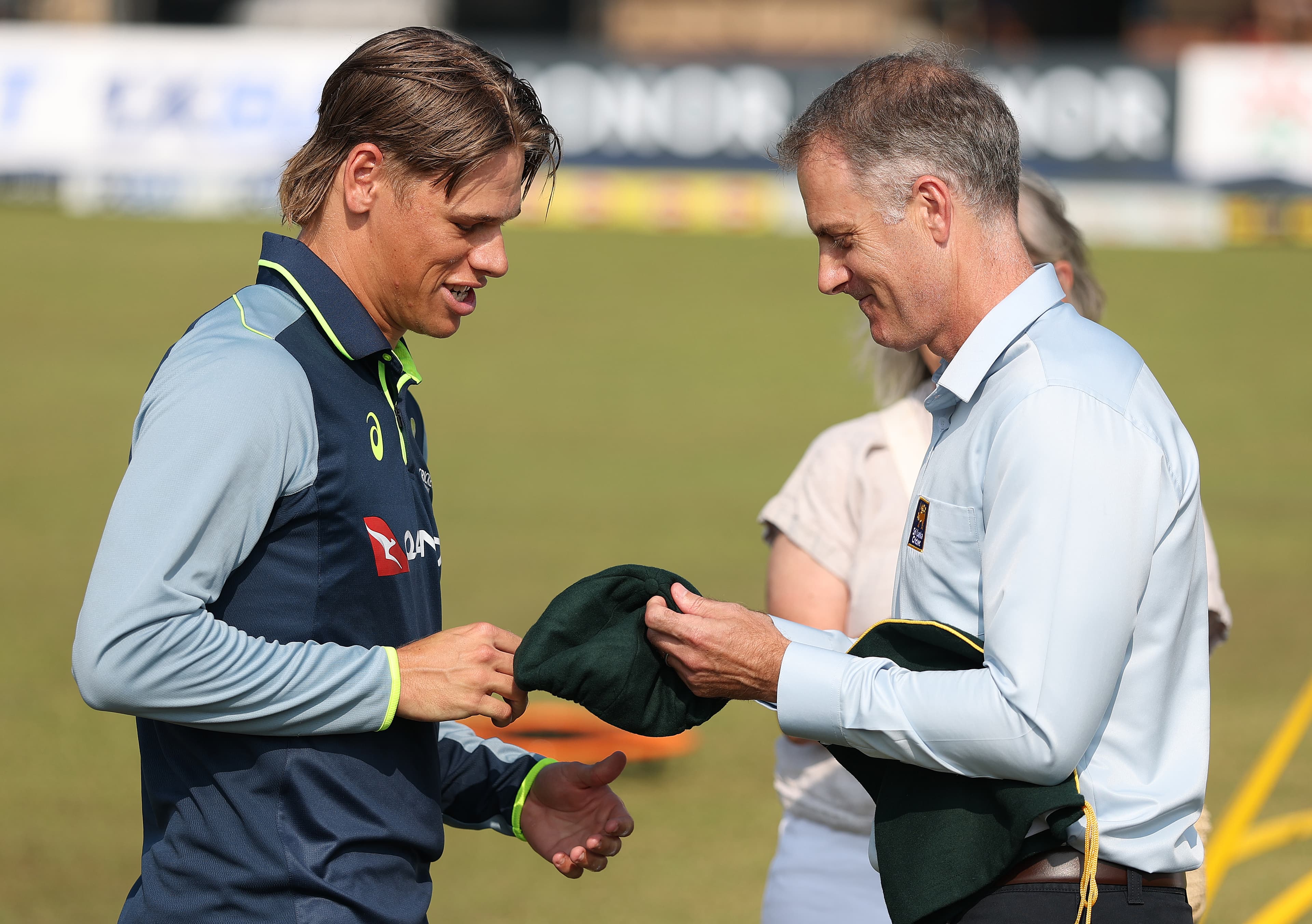 Katich jokes with Connolly and plans to emulate Benaud after baggy green presentation